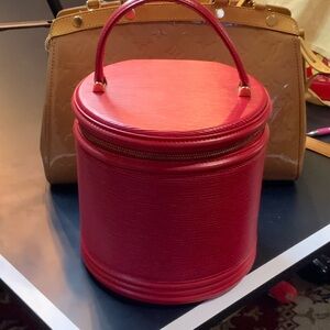 Louis Vuitton Red Cylinder Cosmetic Case